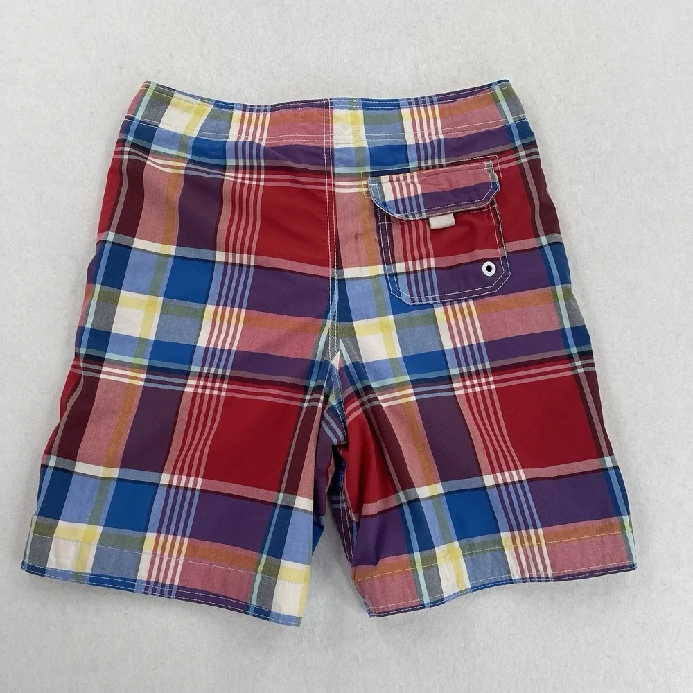 Abercrombie & Fitch Board Shorts Mens M Multicolor Plaid Y2K Lined Swim Retro
